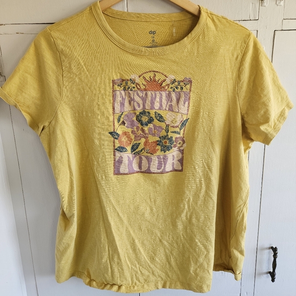 dip Tops - Festival Tour yellow tee size 1X